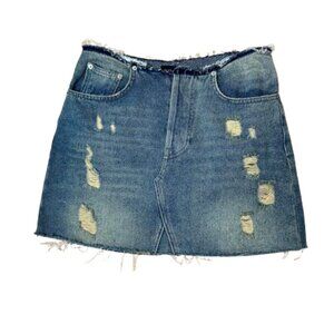 Urban Outfitters BDG Distressed Denim Jean Skirt Size Small Raw hem